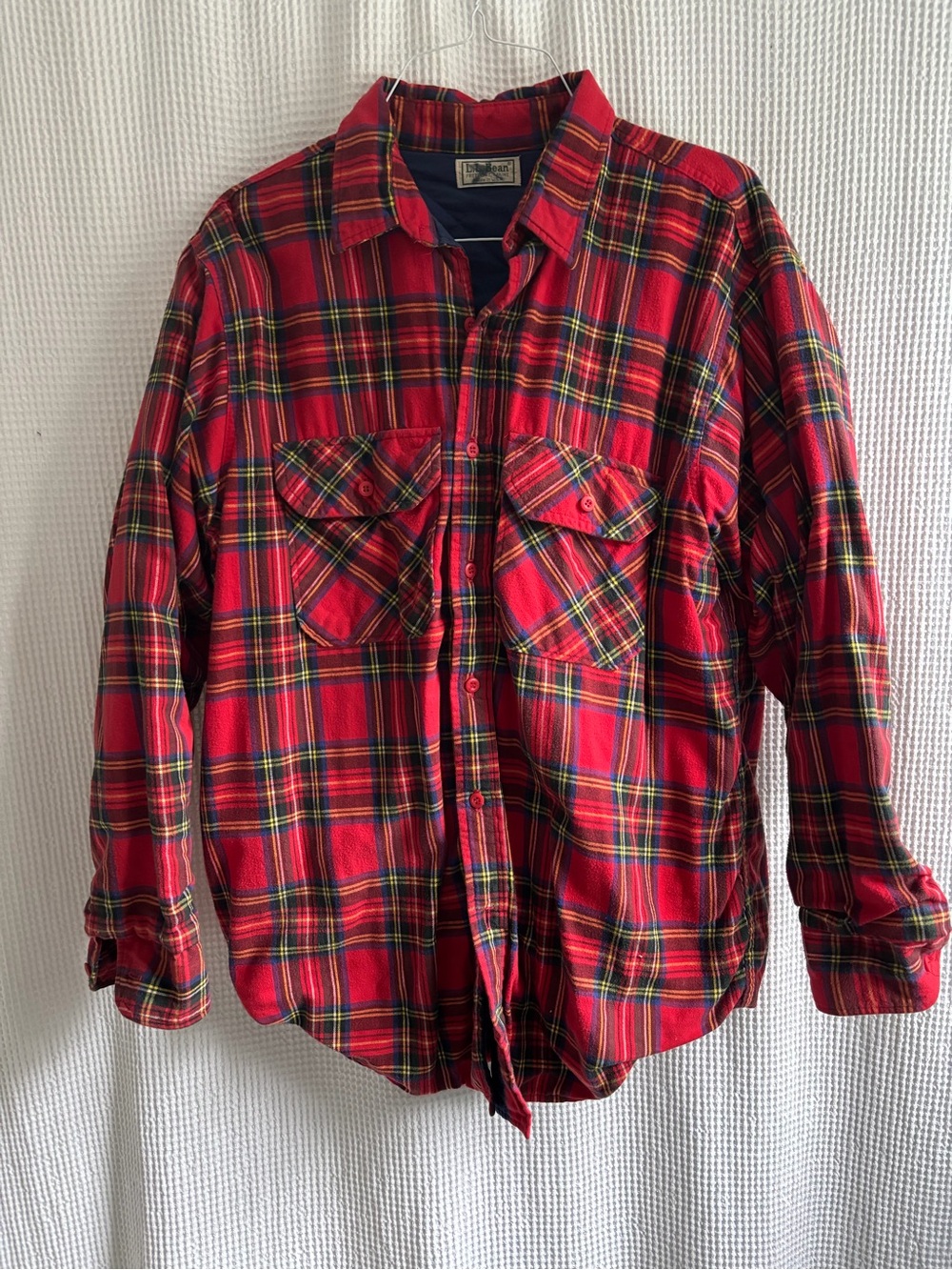 L.L. Bean Red Plaid Button-Down Shirt